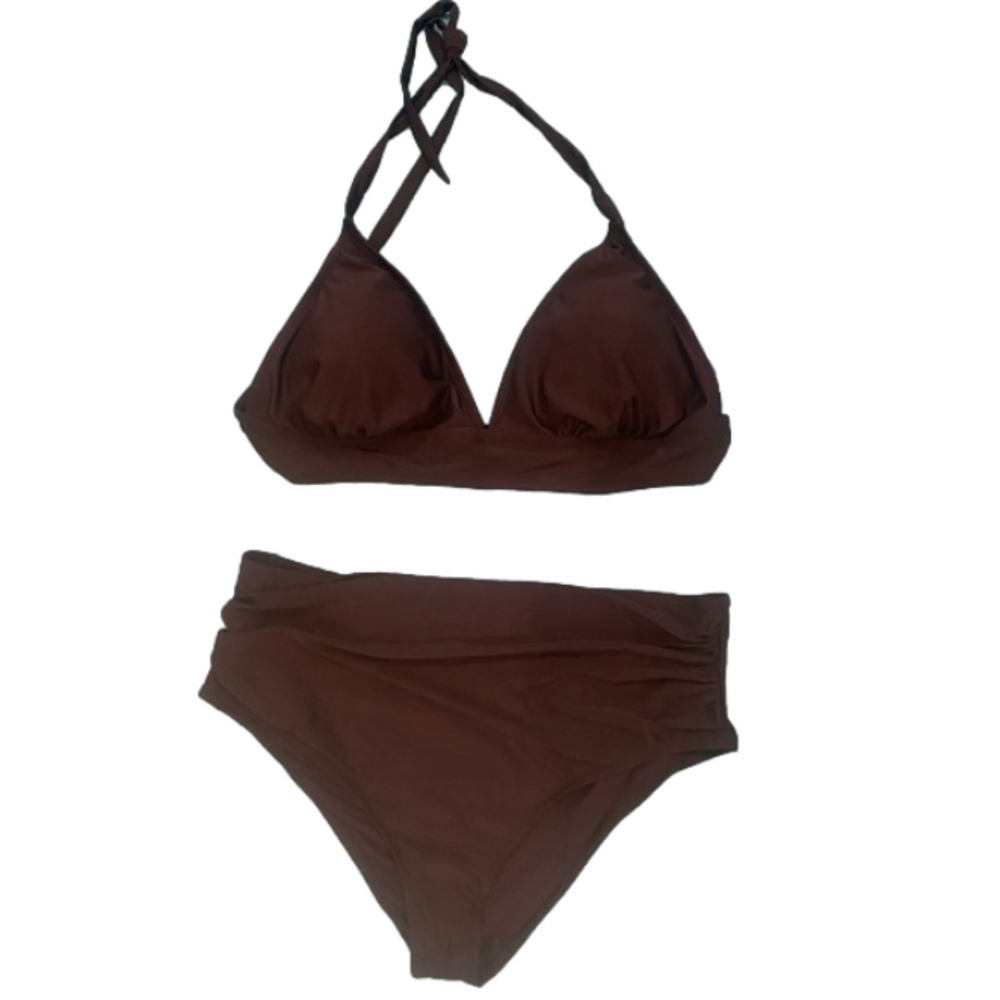 Cupshe 2 piece High Waist Black Swim Bikini 3X NWT